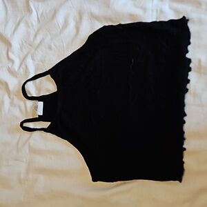 🩴 Black Spaghetti Strap Crop Top Size M